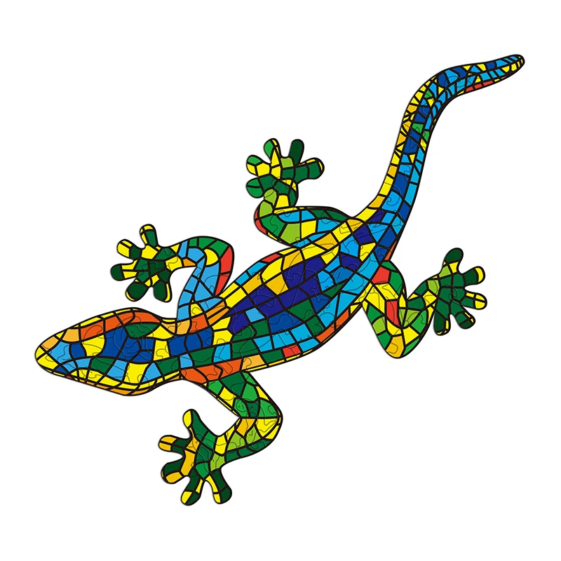 

12 Design Lizard Insect Puzzle Custom Wooden Jigsaw Adult Kid Unique Animal Shaped Piece Best Gift Wholesale Interesting Crafts