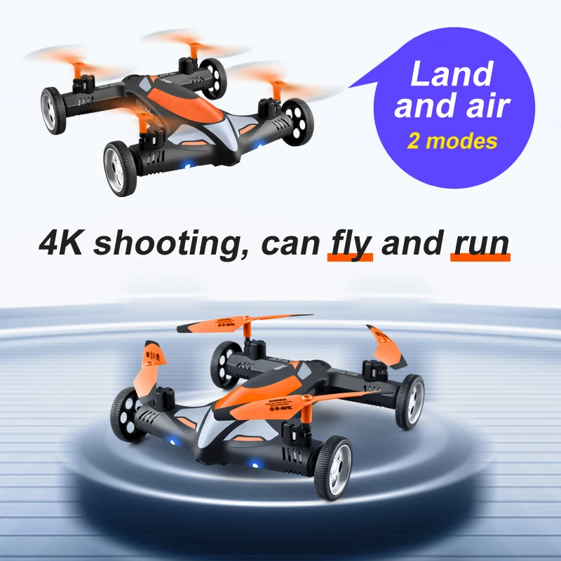 

4DRC V11 Mini Drone 2in1 2.4G Dron 4K Camera HD Air Ground Flying Car Four-axis Aircraft RC Helicopter Toys With LED Night Light