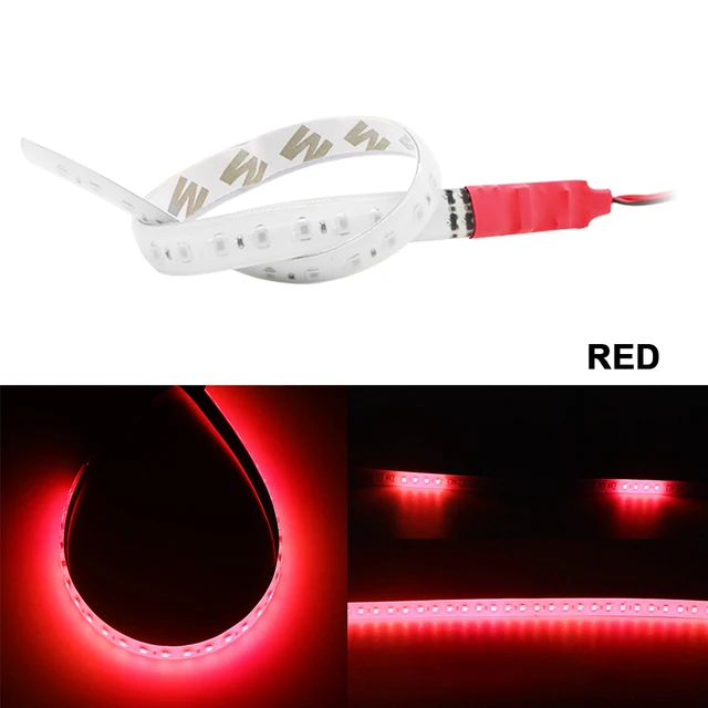 

1X30 см 60 см светодиодная струящаяся вспышка Knight Rider, световая полоса 12 В, автомобильный мотоцикл, украшение, атмосфера, подсветка, гибкие полосы ламп