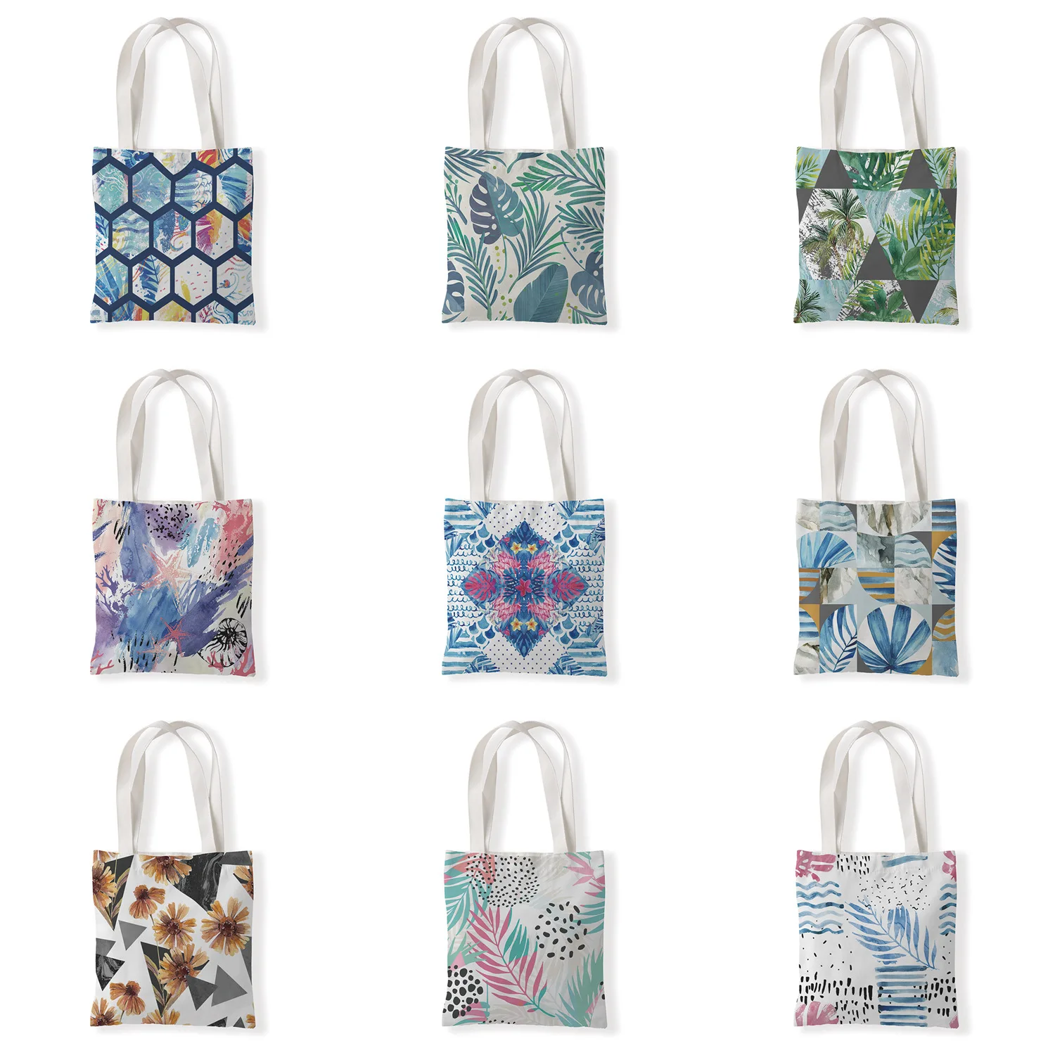 

Women's Bag Handbags Bags for Women Leaves Print Ladies Casual Canvas Shoulder Bags Large Capacity