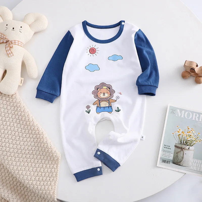 

0-2years Infant Rompers Baby Girls Baby Boys Long Sleeves Romper Infant Toddler Cotton Cartoon Bodysuit Newborn Clothes