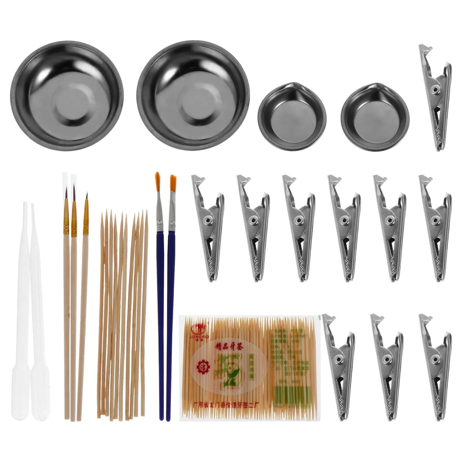 

2 Sets Kid Fountain Clear Model Set with Plate Pen Clip Dropper for Hobbies