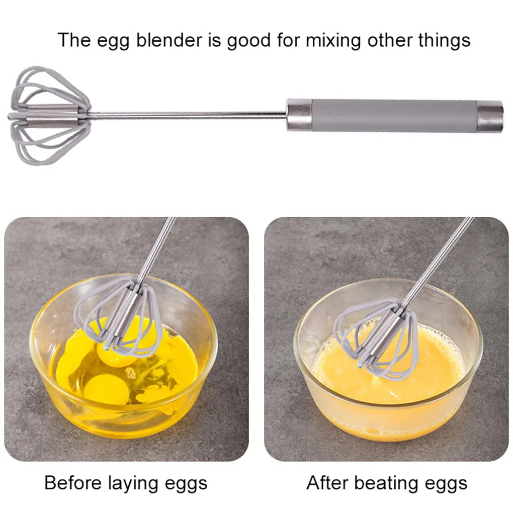 

Semi-automatic Egg Beater 304 Stainless Steel Egg Whisk Manual Hand Mixer Self Turning Egg Stirrer Kitchen Accessories Egg Tools