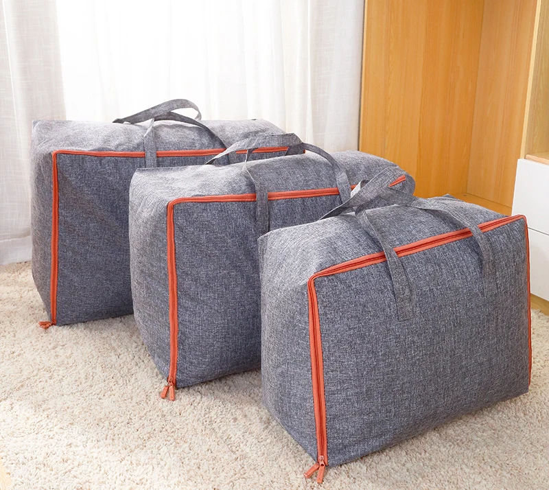 

Large-capacity canvas moving house luggage clothes storage portable extra large travel bag quilt big bag no smell
