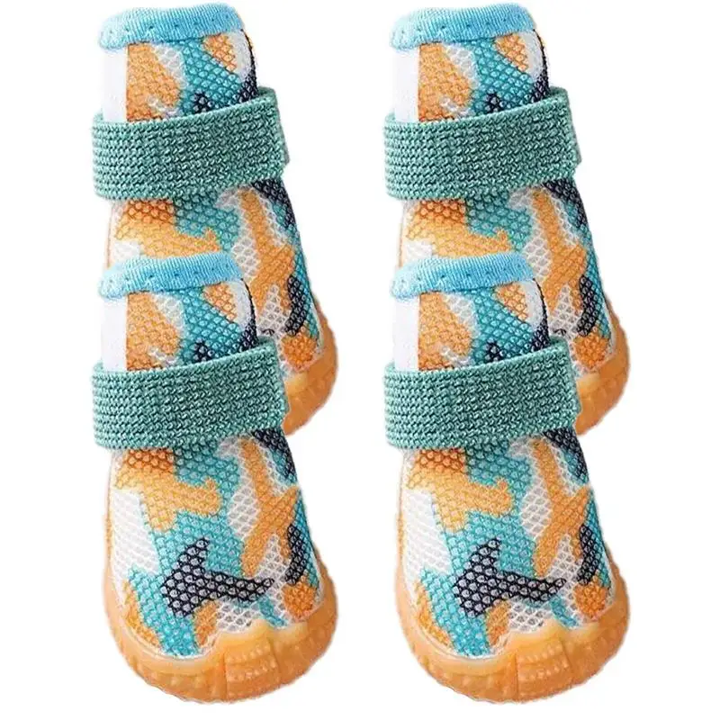 

4Pcs Dog Shoes Anti Slip Pet Boots Wear-resistant Breathable Shoes Footwear For Dogs Outdoor Traveling Paw Protector