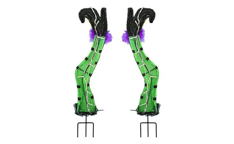 

Halloween Lighted Wicked Witch Legs Decoration Upside Down Wicked Wizard Feet With Boot Halloween Outdoor Lawn Garden Yard Decor