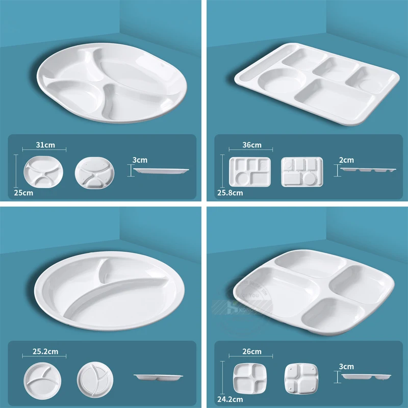 Пищевые обеденные тарелки разделенный обеденный поднос контейнер для обеда