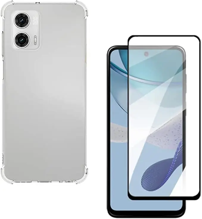 

For Capinha e Película para G53 + Kit Capa de Silicone Transparente + Película 3D Compatível Moto G53 5G ()