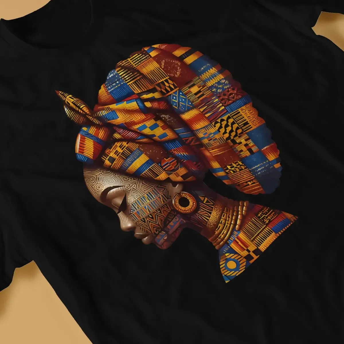 Традиционная черная футболка Kente с графическим принтом гордости топы