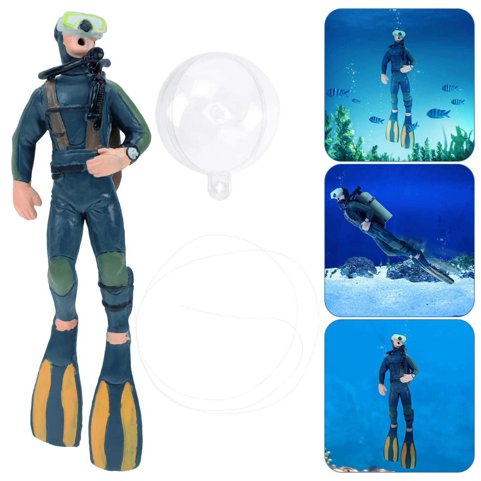 

Diver Aquarium Tank Fish Ornament Decor Treasure Decoration Resin Action Decorationsfigure Landscape Figurine Ornaments Floating