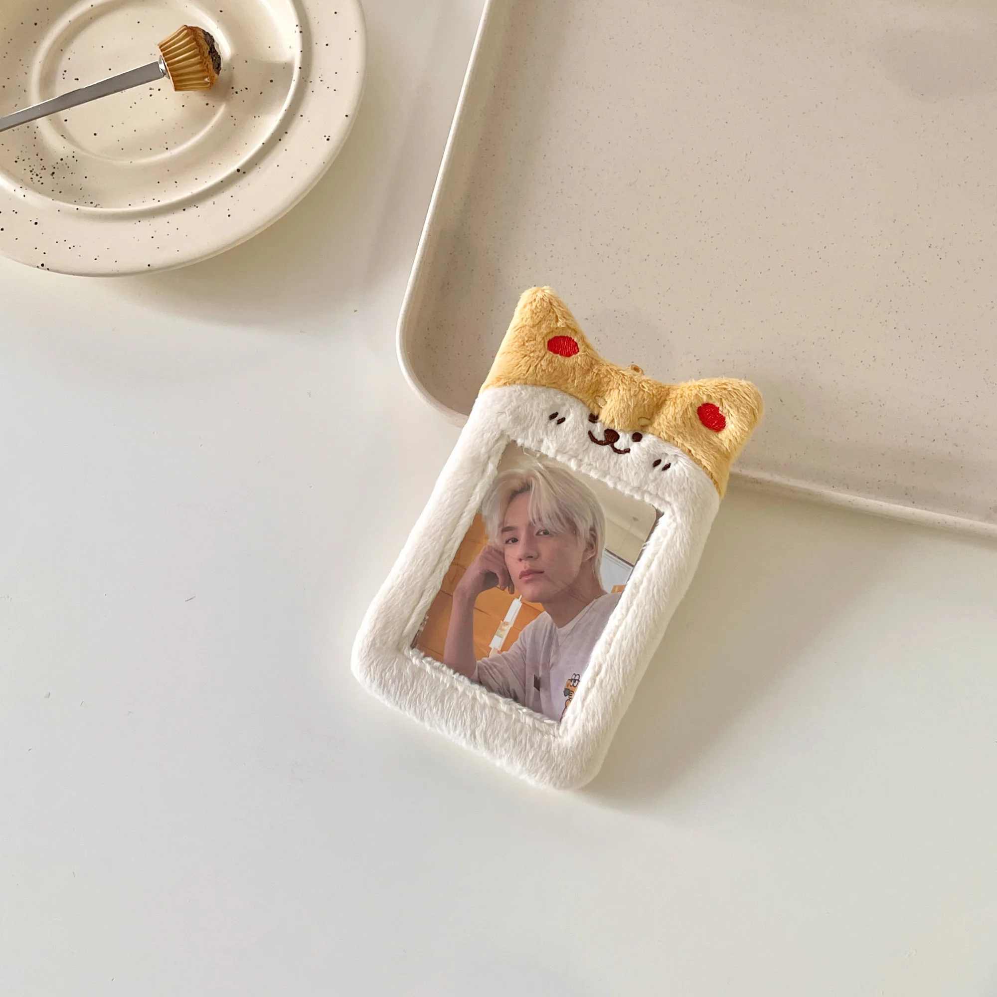 MINKYS New Arrival Kawaii Dog Plush Photocard Holder Credit ID Bank Card Photo Bus Protective Case Sleeves Stationery |