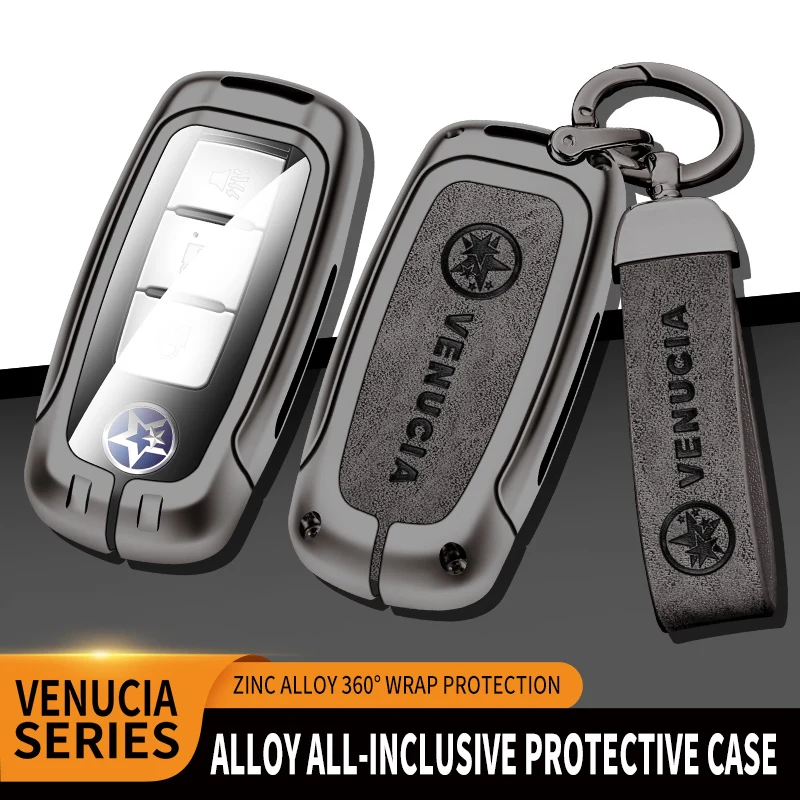 

Zinc Alloy+Leather+TPU Car Remote Key Bag For Venucia T90 T70 T60 D60 EV Accessories