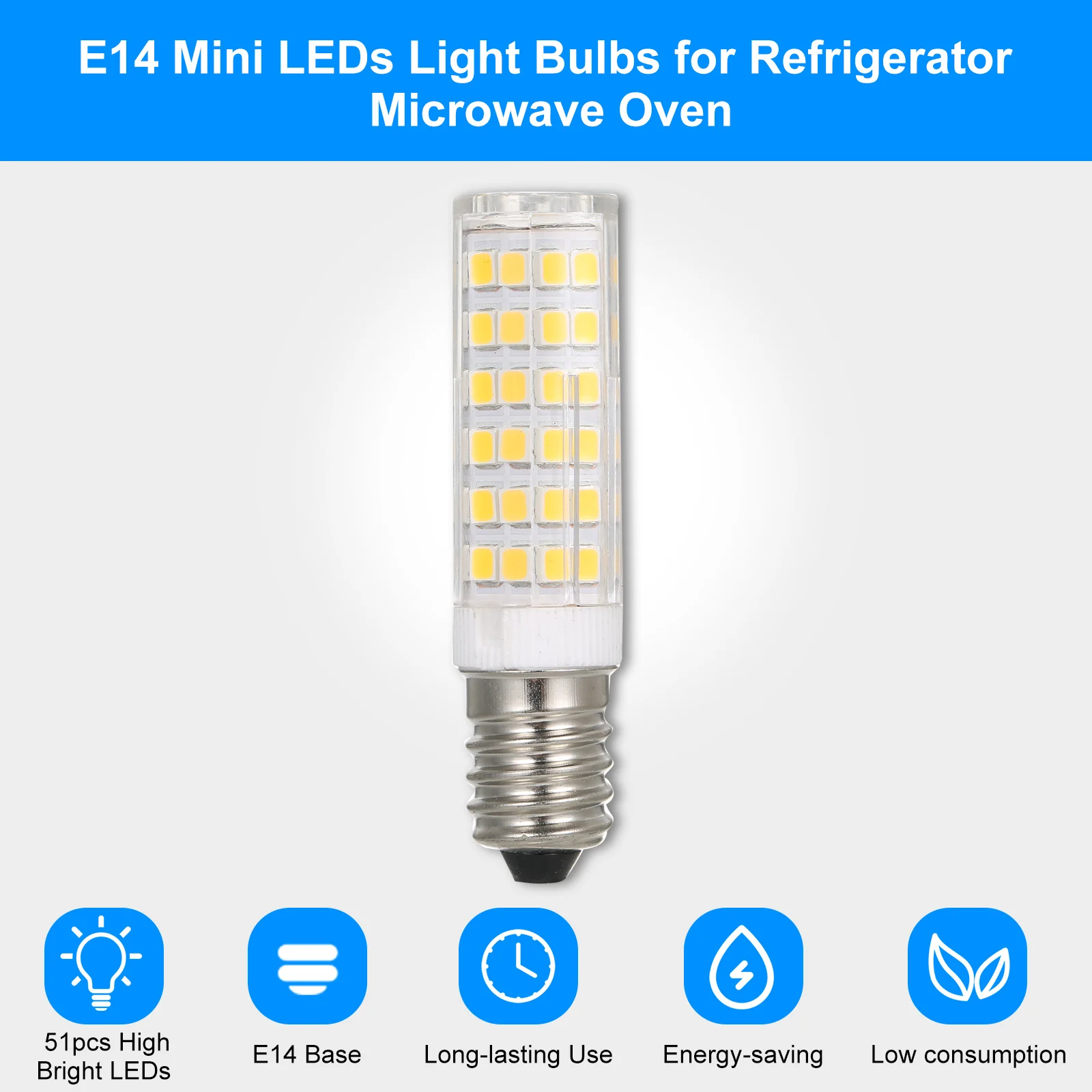 

Миниатюрные Светодиодные лампы E14 для домашнего использования, энергосберегающие лампочки для холодильника, микроволновки, духовки, бленд...