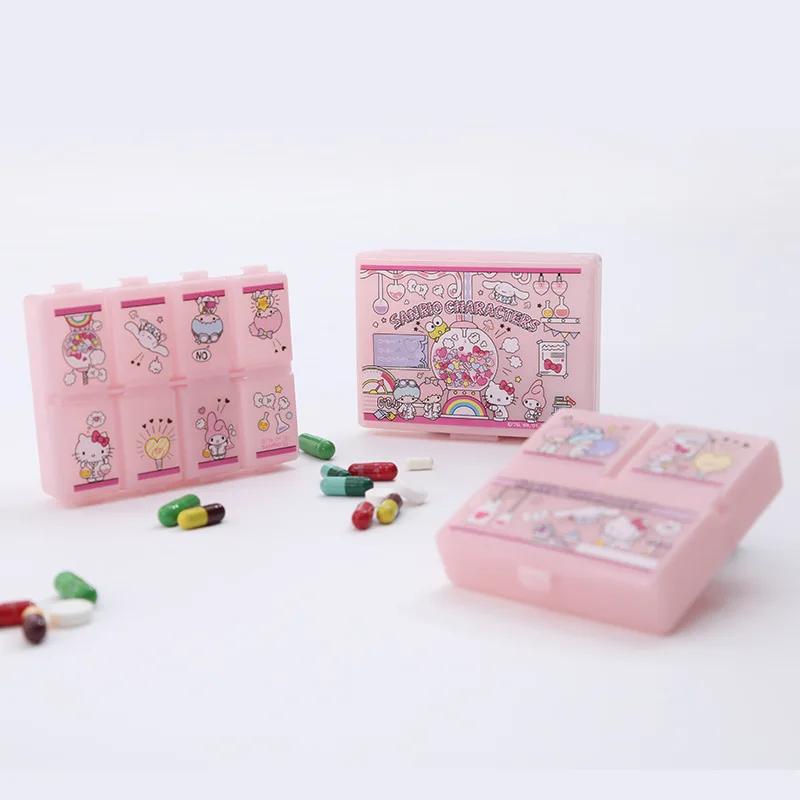 

Sanrio My Melody Cinnamoroll Cartoon Cute Storage Box Medicine Box Divided Jewelry Box Easy To Carry and Easy To Store
