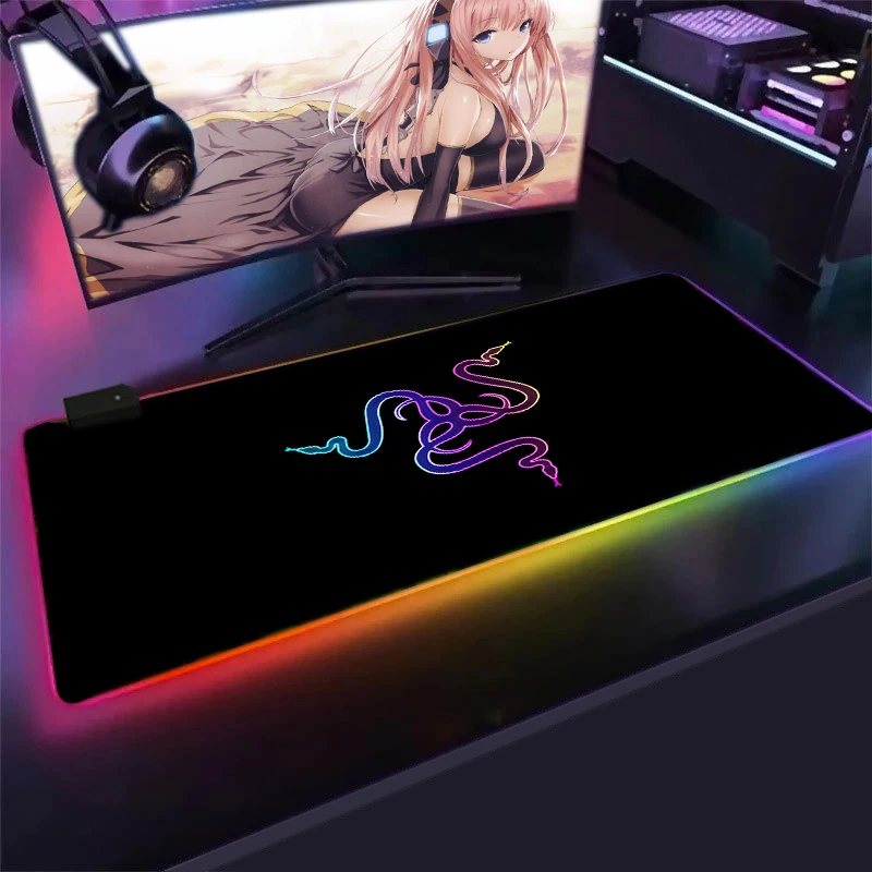 

Большой коврик для мыши RGB xxl, игровой коврик для мыши со светодиодной подсветкой, коврик для мыши Razer, большой коврик для мыши, Настольный ков...