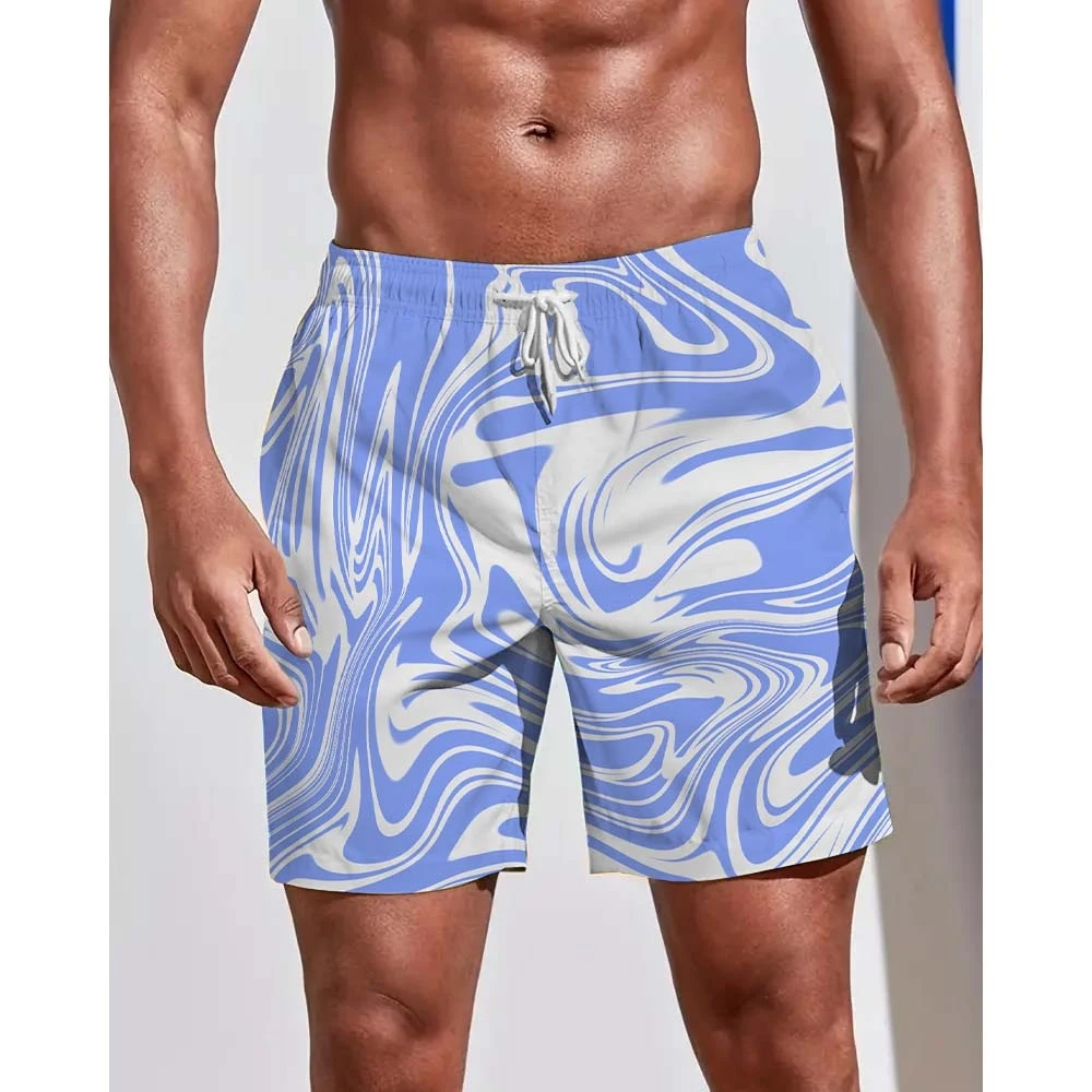 

Летние свободные ранние мужские пляжные брюки с 3D принтом для отдыха, для плавания, спорта, Молодежные тенденции, с ним все подходит