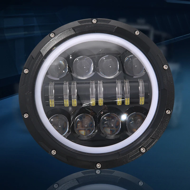 

For Harley Motorcycle LED Daytime Running Headlight High Low Beam Modified 7"Round 16 Beads Off-road Vehicle Headlamp TurnSignal