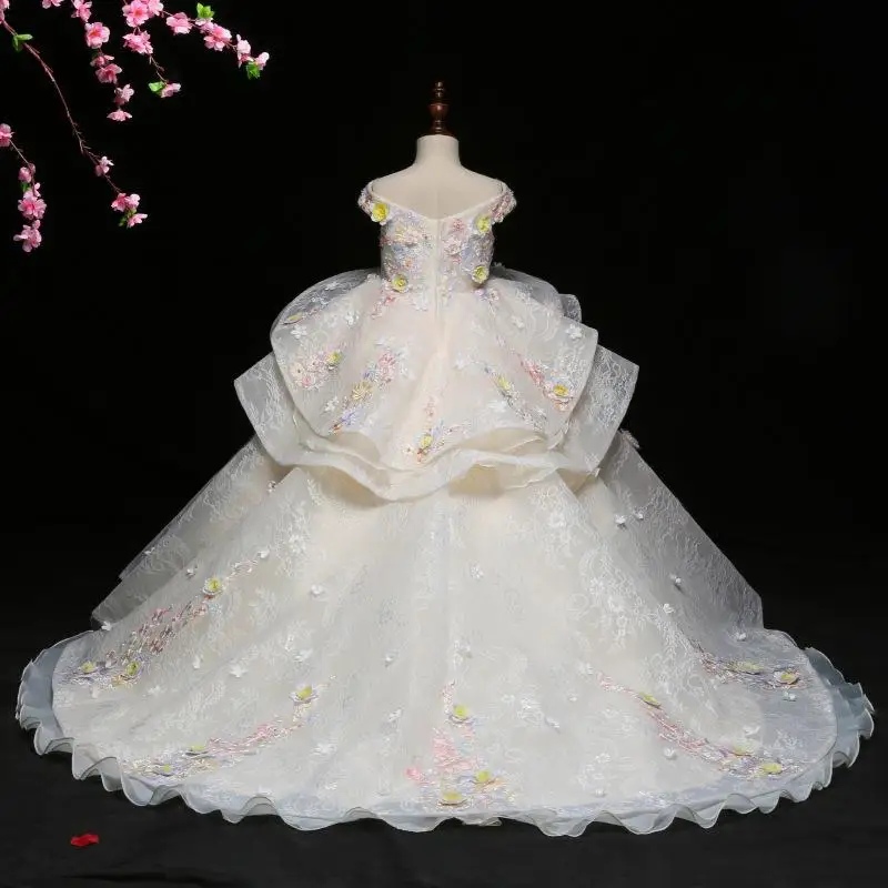 Baby Girl Clothing Kids Dresses Pageant Evening Princess Costume Prom Dress Flower Gown Weddings Birthday Party Clothes Vestidos