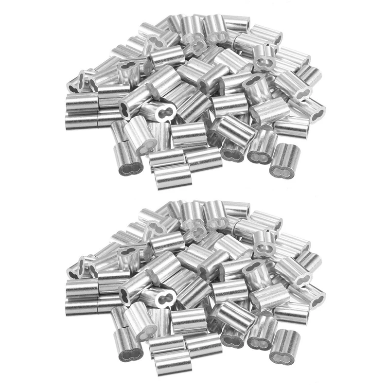 

5/64 Inch (2Mm) Diameter Wire Rope Aluminum Sleeves Clip Fittings Cable Crimps 200Pcs