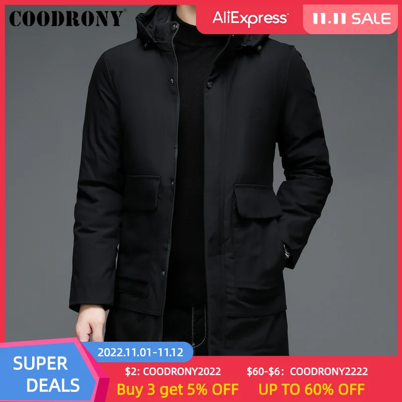 

COODRONY Brand Thick Warm Parka Men Clothing Winter New Arrival Hooded Jacket Pig Pocket Coat Long Overcoat Casual Outwear Z8152
