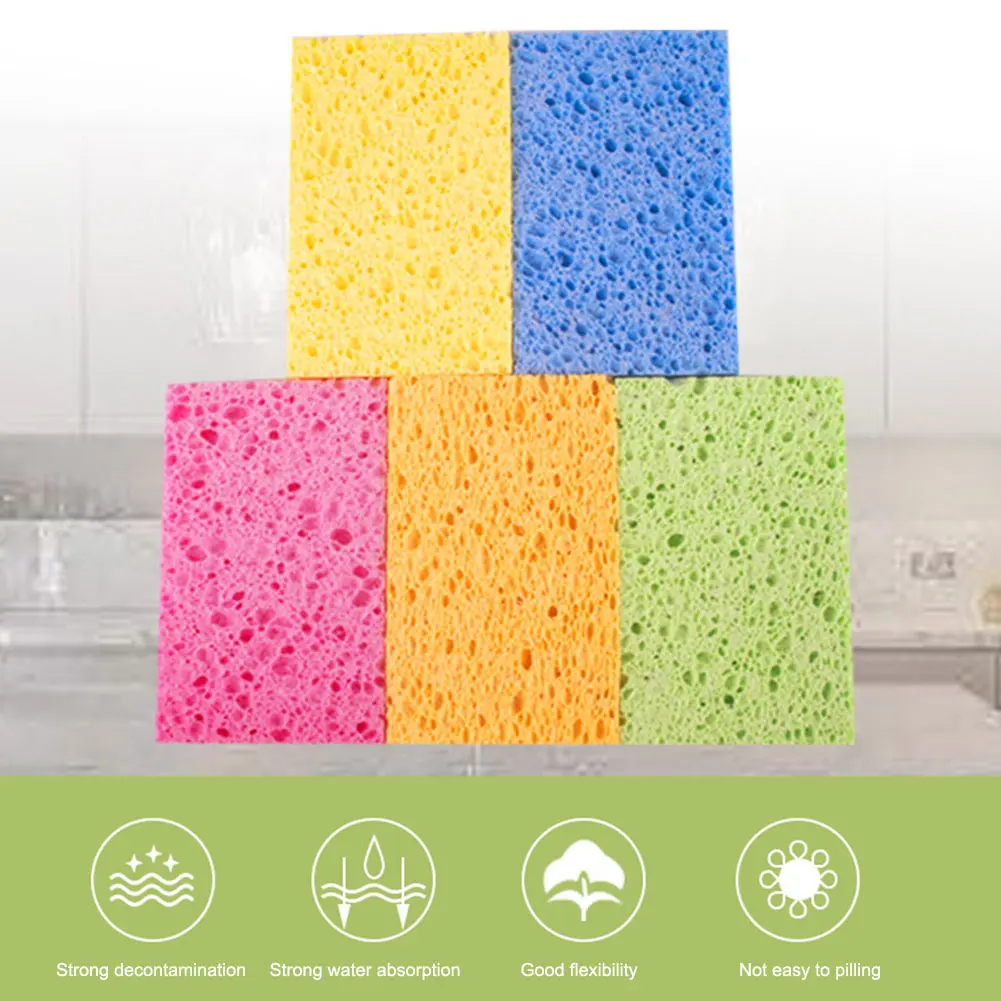 

10pcs/pack Household Kitchen Sponge Scrub Tools Scouring Bathroom Thickened Cleaning Washing Kitchenware Anti Scratch For Dishes
