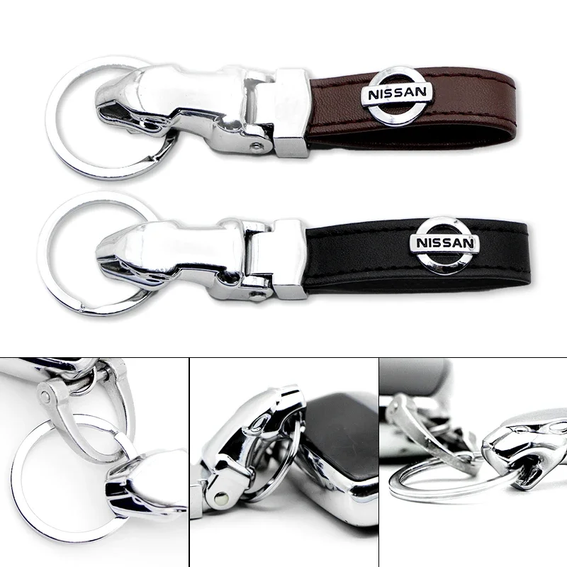 Автомобильный элитный роскошный черный брелок для ключей из натуральной кожи