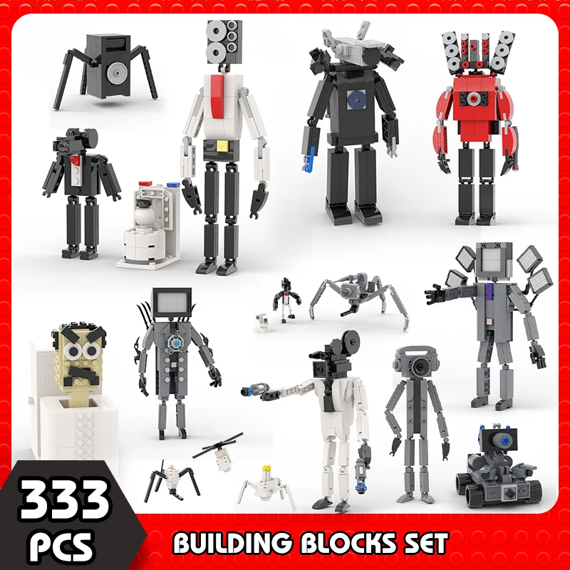 

MOC Skibidi Toilet Woffer Man Building Blocks Scientist Monitor Man Tank Tv Man Idea Character Action Figure Bricks Kids Toys