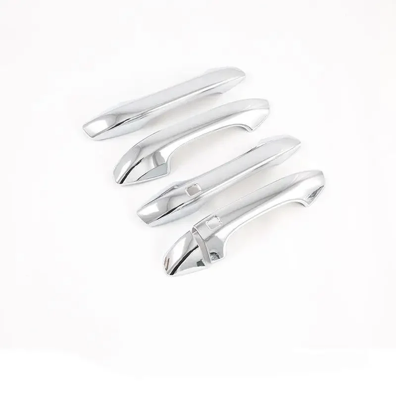 

Для Kia K5 Optima 2021 2022 2023, левый автомобильный стиль из углеродного волокна, серебристая внешняя дверная ручка, молдинг, накладка, умный декор замочной скважины