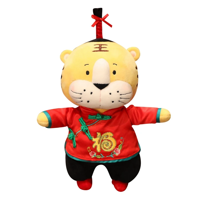 

2022 Chinese New Year Tiger Mascot Doll Kawaii Tiger Plush Toy for Kids Red Tiger Masot Toy Stuffed for Kids Gift