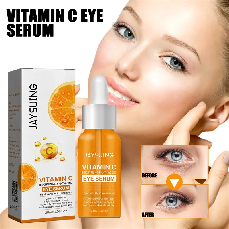 Vitamin C Eye Serum Whitening Remove Dark Circle Puffiness Eye Bags Anti Wrinkle Products Lifting Firming Moisturizer Eye Care