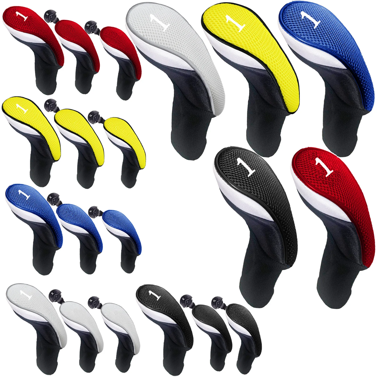 

Long Neck Golf Cover Woods Head Covers Interchangeable Tag No.1 3 5 7 X for Driver Fairway Hybrid Accessories Drop Shipping