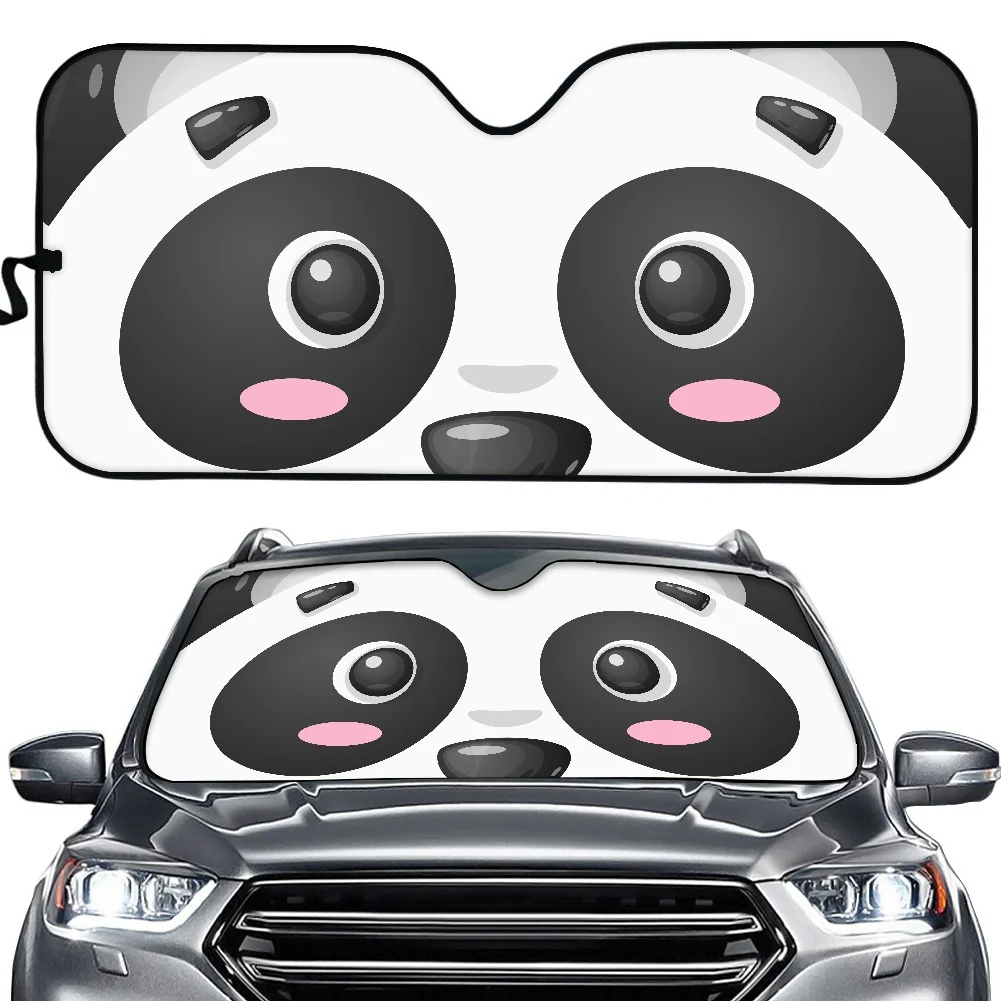 

Защита для салона автомобиля с рисунком милой панды, прочный козырек от солнца на лобовое стекло с мультяшными животными