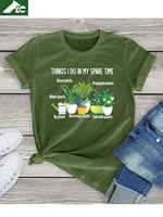 flc brand gardener plant graphic t shirt for women high quality women clothing summer 2022 cotton unisex fashion trend tops tees
