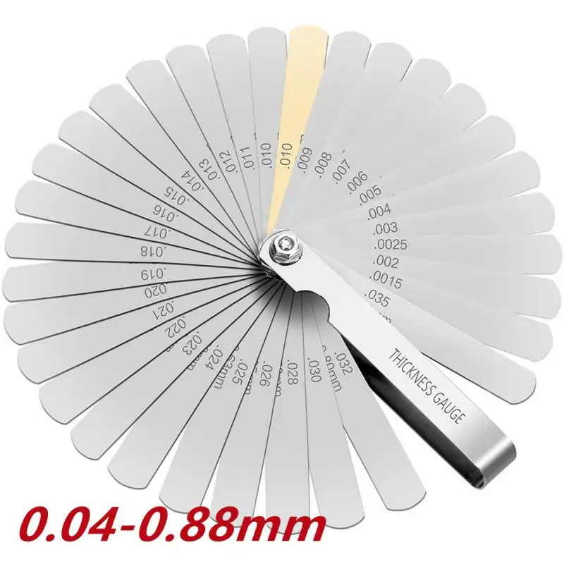 32/17 Blades Metric Feeler Gauge High Precision 0.04-0.88 Thickness Gages Gap Filler Feeler Gauges Woodworking Measuring Tool