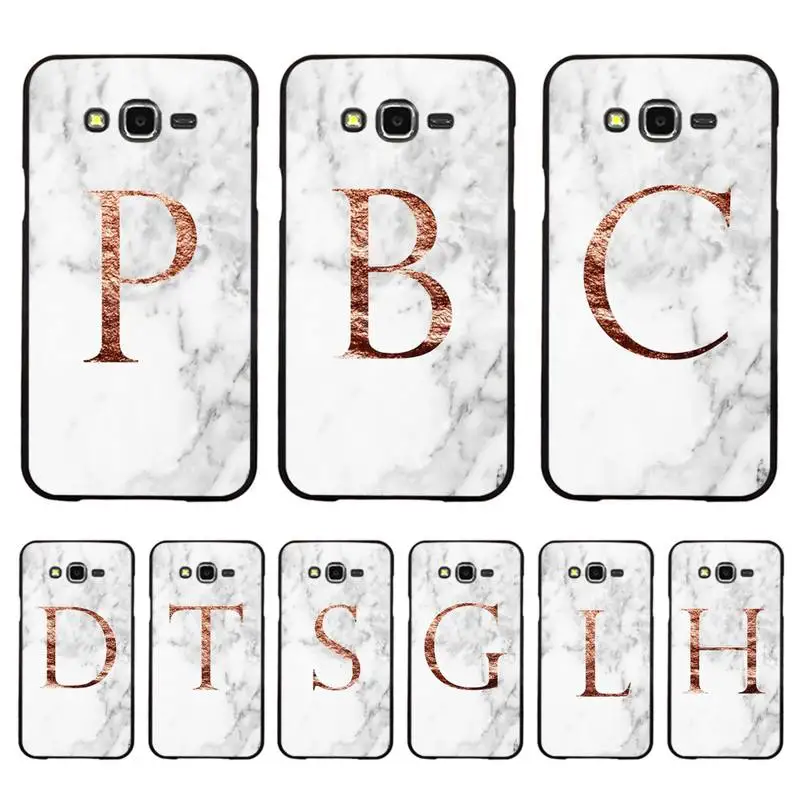 

Marble Letter Phone Case For Samsung Galaxy J4plus J6 J5 J72016 J7prime for J7Core J6plus Coque