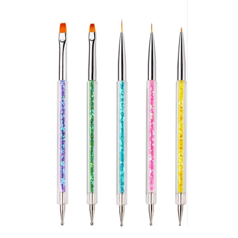 

5Pc Nails Art Dotting Pen Acrylic Drawing Liner Supplies Brush Rhinestone Gems Picker UV Gel Painting Manicure Accessoires Tools