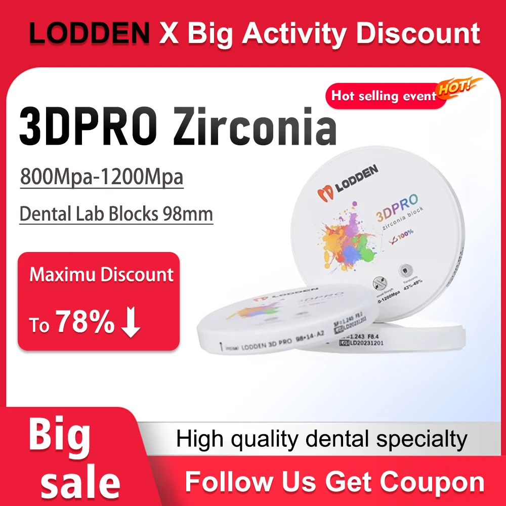 3D Pro циркониевые Многослойные диски стоматологические лабораторные блоки 98 мм CAD