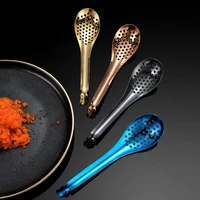304 stainless steel kitchen spoon with holes acrylic molecular cuisine caviar builder roe sauce strainer cooking spoon gadgets