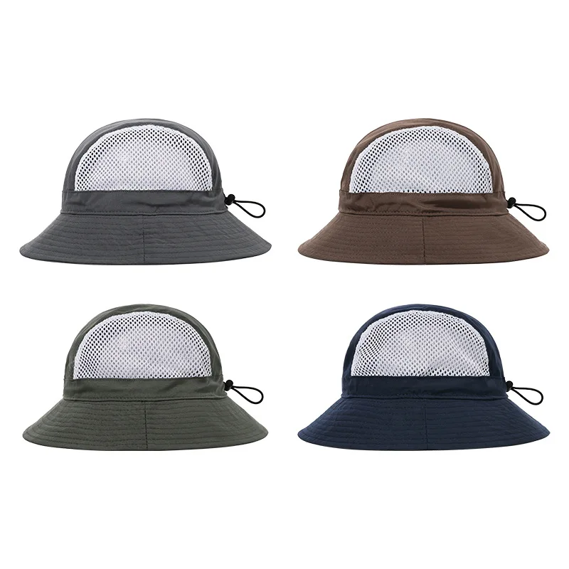 

2021 Jungle Ins Korean USA Streetwear Hip Hop Men Tactical Cap Windrope Fisherman Bonnet Femme Fishing Designer Bucket Hat