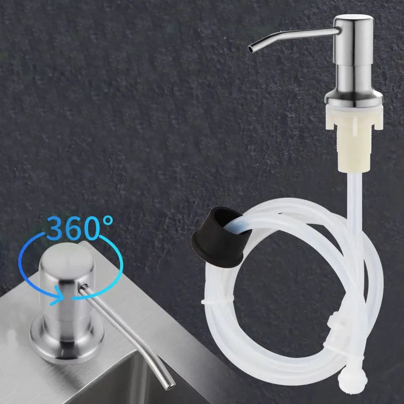 

304 Stainless Steel Sink Soap Dispenser Pump Head Extension Silicone Tube Bathroom Hand Washing Cleaning Soap Dispenser