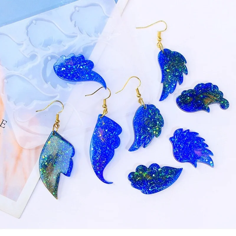 Серия Крылья ангела серьги силиконовая форма сделай сам кристалл луна девушка