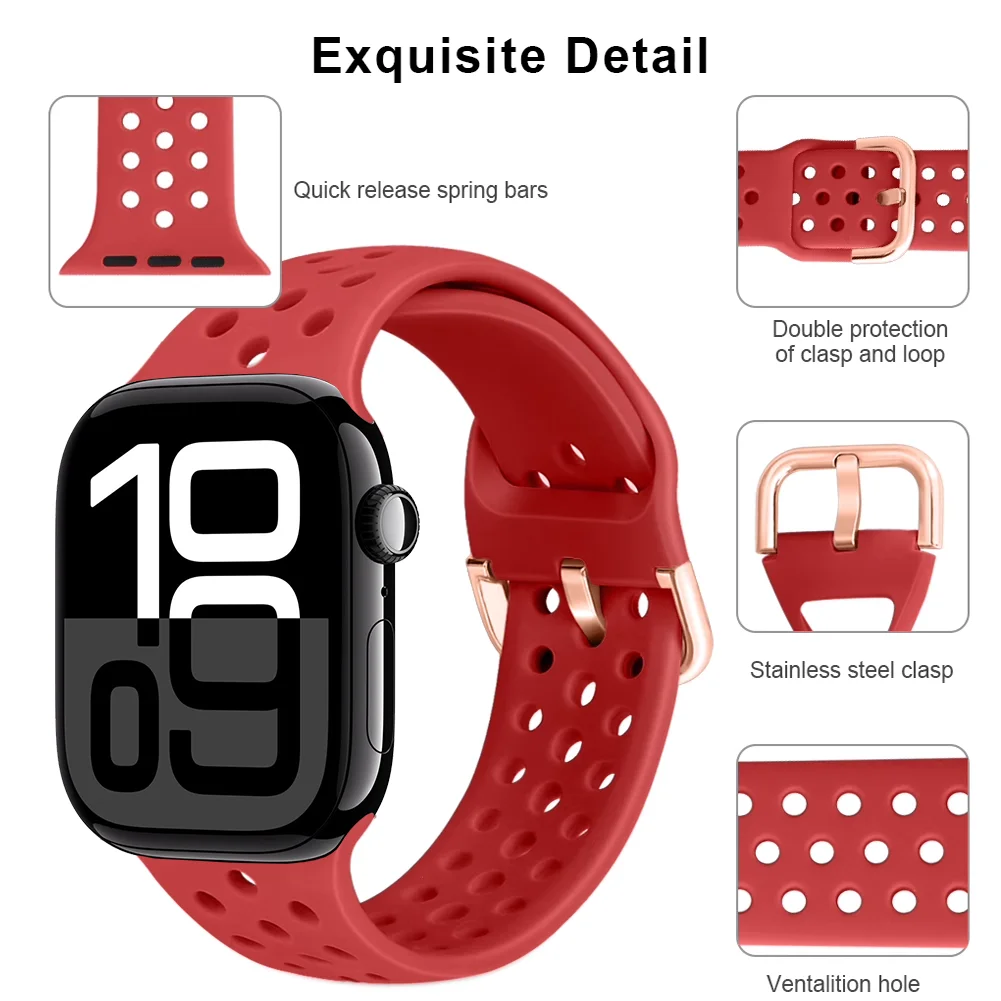 Фото Силиконовый ремешок для Apple Watch 1110 42 мм 46 мм Ultra 3/2/1 49 мм Спортивный браслет iWatch 9 8 7 6 5 4 SE 3 45 мм 44 мм 41 мм 40 мм Ремешок №2
