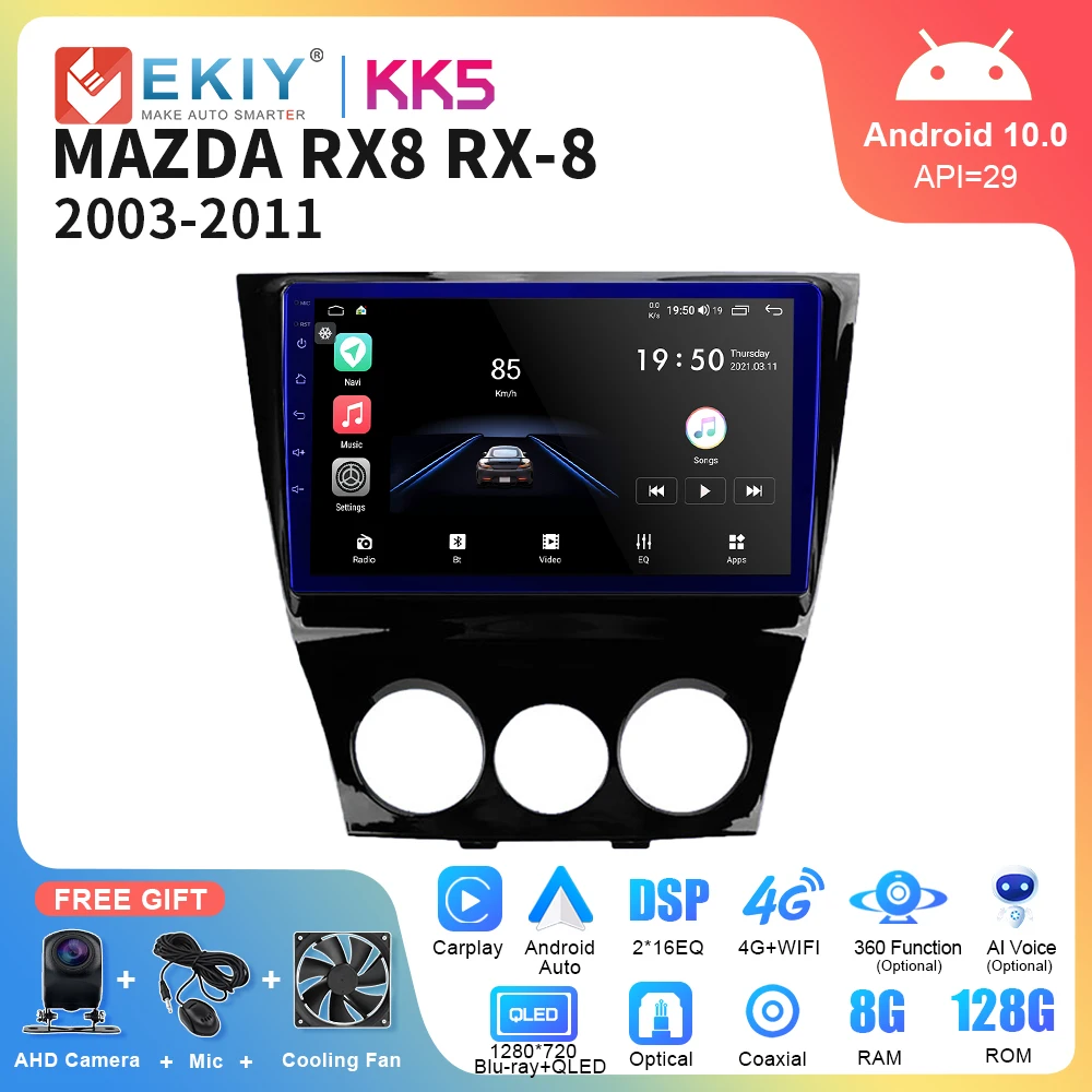 

EKIY KK5 QLED DSP Car Radio For Mazda RX8 RX-8 2003 - 2011 AI Voice Multimedia Video Player Auto Navigation GPS Android 2din DVD