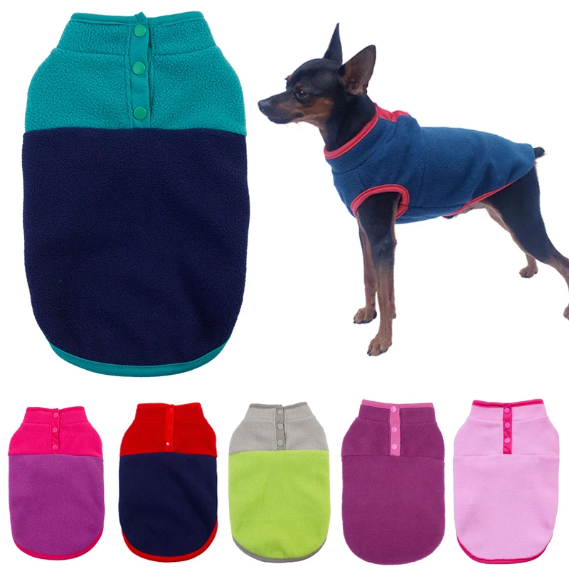 

Fleece Dog Clothes For Small Dogs Spring Autumn Warm Puppy Cats Vest Shih Tzu Chihuahua Clothing French Bulldog Jacket Pug Coats