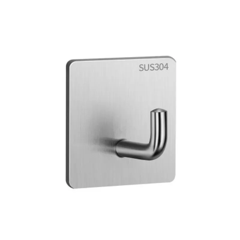 

304 Stainless Steel Punch-Free Sticky Wall Hook Strong Traceless Hook Bathroom Towel Clothes Kitchen Wall Mount Metal Hook