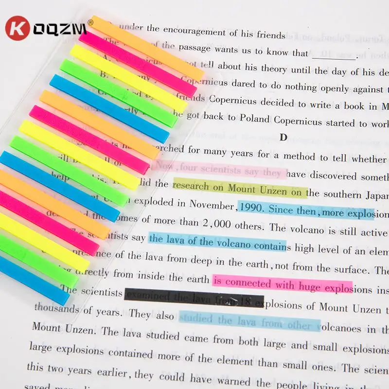 

300pcs Sticky Flag Tabs Colorful Fluorescent Sticky Notes For Translucent Student Stationery School Supplies Studying Planners