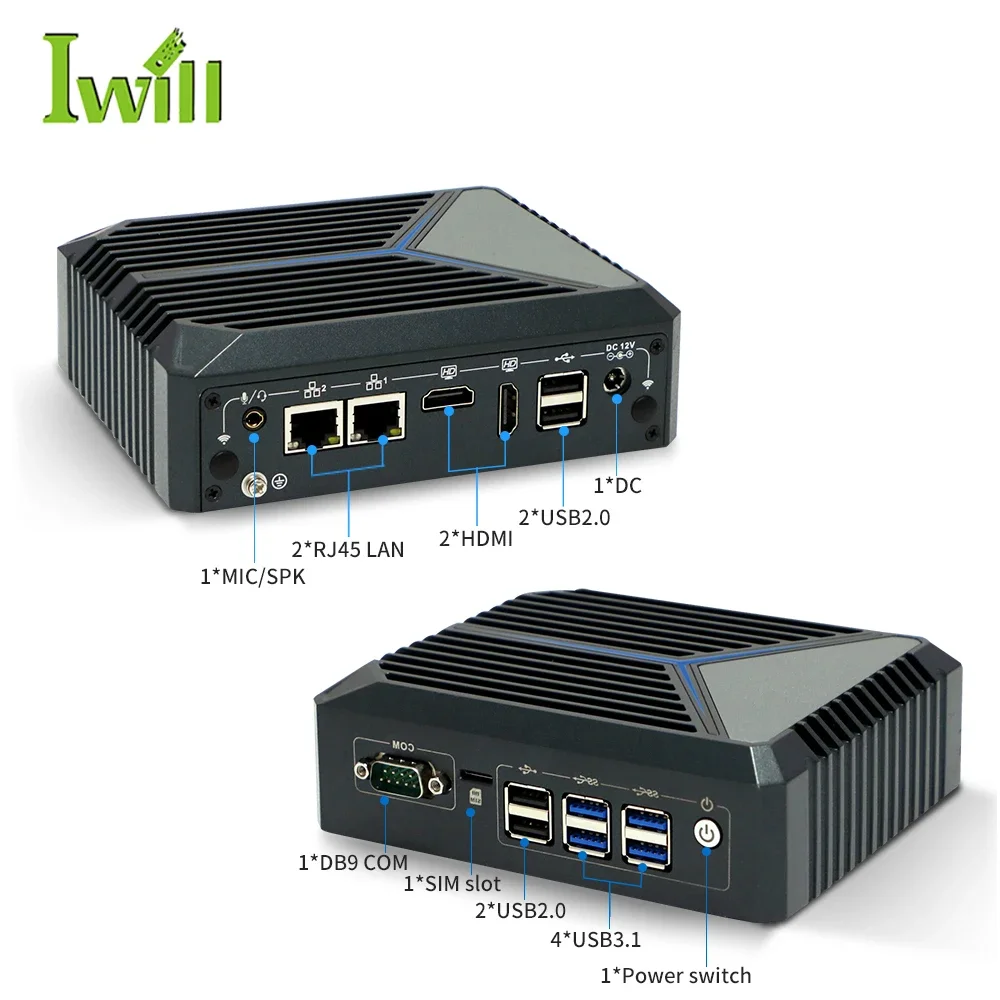 Новая тенденция In-tel Ce-leron J6412 Мини-ПК 2 Lan 12-го поколения 32 ГБ Ram Dd4 Barebone System с Wi-Fi или 4