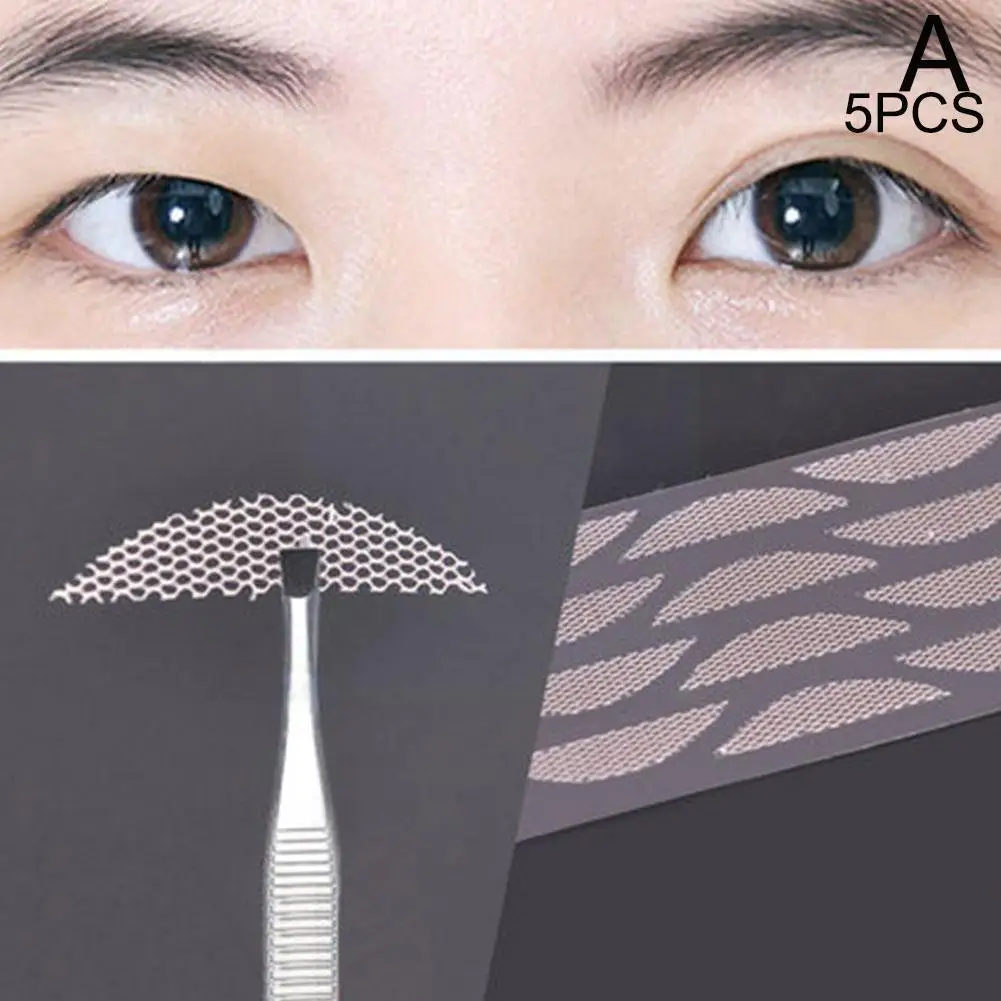 

5 Pieces Double-fold Invisible Adhesive Eyelid Tape Paste Beige Stripe Self-adhesive Makeup Double Transparent Tool Lace Ey I8l4