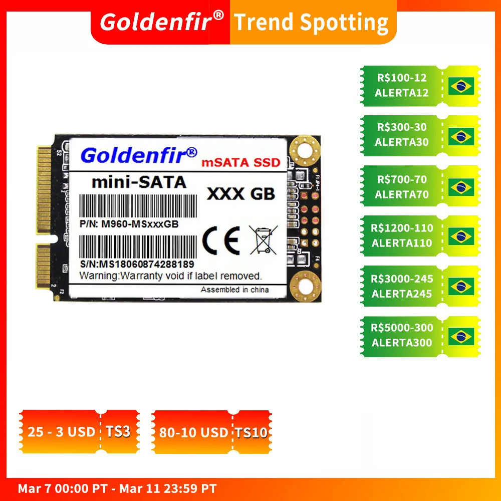 Goldenfir низкая цена msata SSD 32 Гб 16 64 ГБ твердотельные диски для мини-ПК Добро