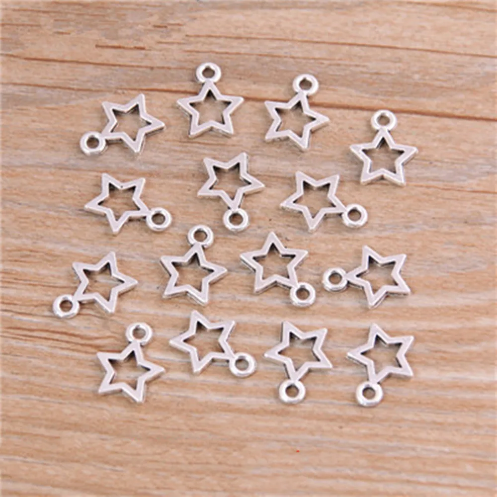 50 шт. Амулеты с полыми звездами Геометрическая подвеска в виде пентаграммы для